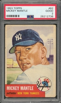 1953 Topps #82 Mickey Mantle – PSA GD 2